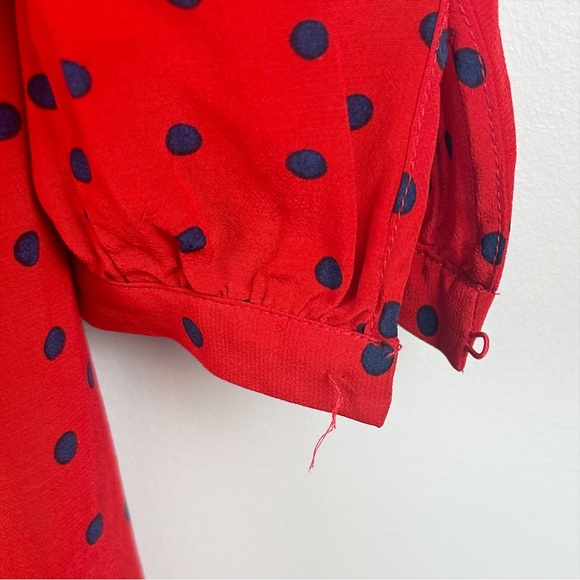 Boden Lucinda Dress Poinsettia Polka Dot Red & Blue Size 8 - Picture 4 of 8